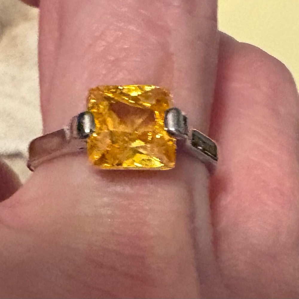 New citrine Sterling silver wedding ring size 8